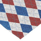 Rood, Wit, Blauw Argyle 4 Juli Glitter Korte Tafelloper (Hoek)