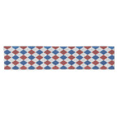 Rood, Wit, Blauw Argyle 4 Juli Glitter Korte Tafelloper (Horizontaal)
