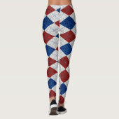Rood, Wit, Blauw Argyle 4 Juli Glitter Leggings (Achterkant)