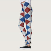Rood, Wit, Blauw Argyle 4 Juli Glitter Leggings (Links)