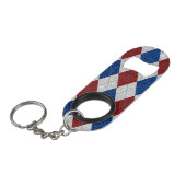 Rood, Wit, Blauw Argyle 4 Juli Glitter Mini Flessenopener (Voorkant Gekanteld)