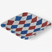 Rood, Wit & Blauw Argyle 4 Juli Glitter Papieren Bordje (Gebogen)