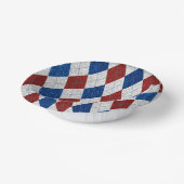 Rood, Wit & Blauw Argyle 4 Juli Glitter Papieren Kommen (Gebogen)