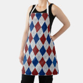 Rood, Wit, Blauw Argyle 4 Juli Glitter Schort (Insitu)