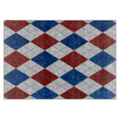 Rood, Wit, Blauw Argyle 4 Juli Glitter Snijplank (Voorkant)