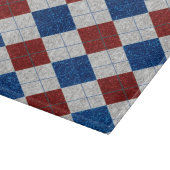 Rood, Wit, Blauw Argyle 4 Juli Glitter Snijplank (Hoek)