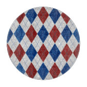 Rood, Wit, Blauw Argyle 4 Juli Glitter Snijplank (Voorkant)