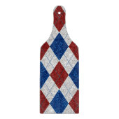 Rood, Wit, Blauw Argyle 4 Juli Glitter Snijplank (Voorkant)