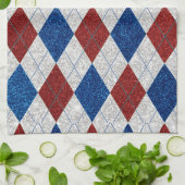 Rood, Wit, Blauw Argyle 4 Juli Glitter Theedoek (Gevouwen)