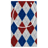 Rood, Wit, Blauw Argyle 4 Juli Glitters Klein Cadeauzakje (Achterkant)