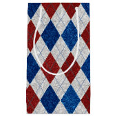 Rood, Wit, Blauw Argyle 4 Juli Glitters Klein Cadeauzakje (Voorkant)