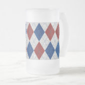 Rood, Wit, Blauw Argyle 4 Juli Glitters Matglas Bierpul (Voorkant rechts)