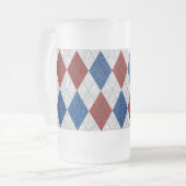 Rood, Wit, Blauw Argyle 4 Juli Glitters Matglas Bierpul (Voorkant links)