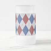 Rood, Wit, Blauw Argyle 4 Juli Glitters Matglas Bierpul (Center)