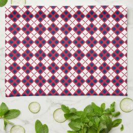 Rood. Wit & Blauw Argyle Keukendoek Theedoek