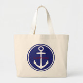Rood wit blauw autisch anker gepersonaliseerd grote tote bag (Voorkant)