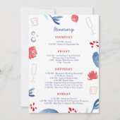 Rood Wit Blauw Bachelorette Feest Weeknd Reisplan Kaart (Voorkant)