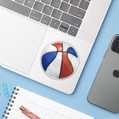 Rood Wit Blauw Basketbal Art Sticker (Laptop met iPhone)