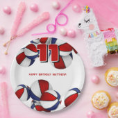 Rood Wit Blauw Basketballen kinder Sportfeest Papieren Bordje (Feest)