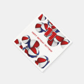 Rood Wit Blauw Basketballen kinder Sportfeest Servet (Hoek)