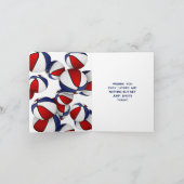 Rood Wit Blauw Basketballen Meisjes Verjaardag Kaart (Binnen)
