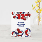 Rood Wit Blauw Basketballen Meisjes Verjaardag Kaart (Gele Bloem)