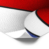 Rood Wit Blauw Basketballen Verjaardagsfeest Welko Poster (Hoek)