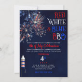 Rood Wit Blauw BBQ 4 juli Kaart (Voorkant)