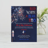 Rood Wit Blauw BBQ 4 juli Kaart (Staand voorkant)