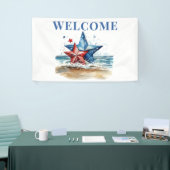 Rood Wit Blauw BBQ op het strand Spandoek (Beurs)