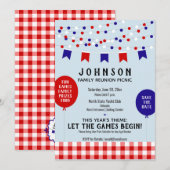 Rood Wit Blauw BBQ Reünie Verjaardagsfeest Uitnodi Save The Date (Voorkant / Achterkant)