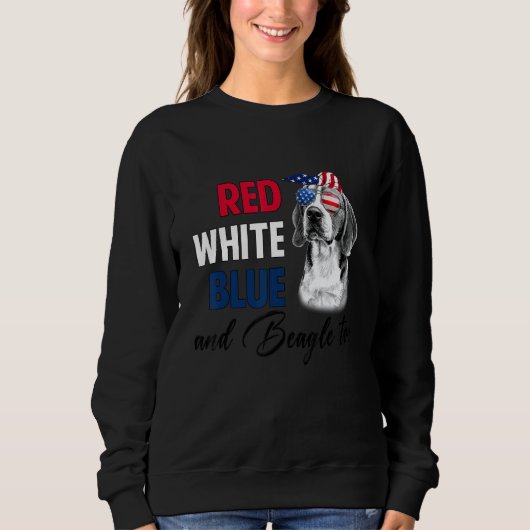 Rood Wit Blauw & Beagle Too Amerikaanse vlag 4e va Trui (Voorkant)
