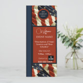 Rood Wit & Blauw Bedrijfs evenement Kaart (Staand voorkant)