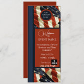 Rood Wit & Blauw Bedrijfs evenement Kaart (Voorkant / Achterkant)