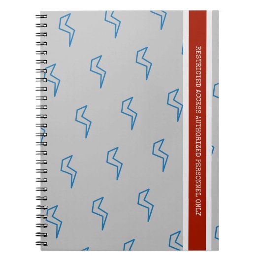 Rood Wit Blauw Beperkte toegang Bliksemschicht Notitieboek (Voorkant)