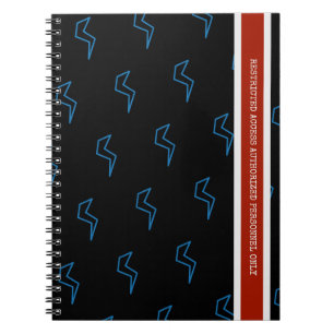 Rood Wit Blauw Beperkte toegang Bliksemschicht Notitieboek