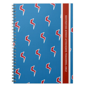 Rood Wit Blauw Beperkte toegang Bliksemschicht Notitieboek