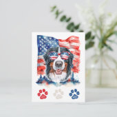 Rood Wit Blauw Berner Berghond 4 juli Feestdagenkaart (Staand voorkant)