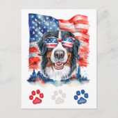 Rood Wit Blauw Berner Berghond 4 juli Feestdagenkaart (Voorkant)