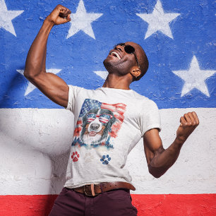 Rood Wit Blauw Berner Berghond 4 juli T-shirt