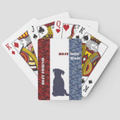 Rood Wit Blauw Beste Hond Vader Vriend Pokerkaarten (Achterkant)
