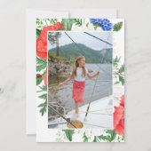 Rood Wit Blauw Bloemen Begrafenis Viering van het  Kaart (Achterkant)