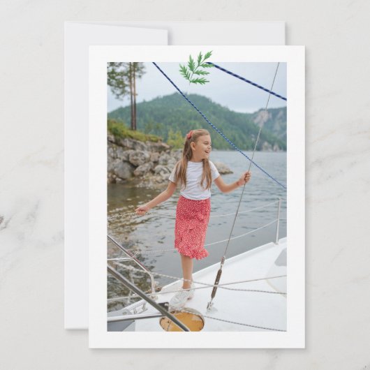 Rood Wit & Blauw Bloemen Begrafenisfoto Kaart (Achterkant)