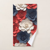 Rood Wit Blauw Bloemen Patroon Bloemen Tuin Bad Bad Handdoek (Handdoek)
