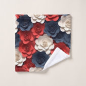 Rood Wit Blauw Bloemen Patroon Bloemen Tuin Bad Bad Handdoek (Wasdoekje)