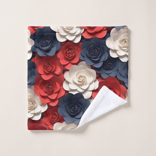 Rood Wit Blauw Bloemen Patroon Bloemen Tuin Bad Bad Handdoek (Wasdoekje)