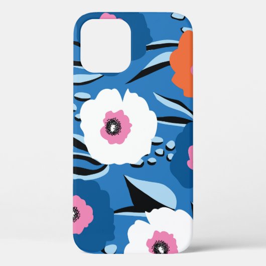 Rood Wit Blauw: Bloemen Scandinavisch. Case-Mate iPhone Case (Achterkant)