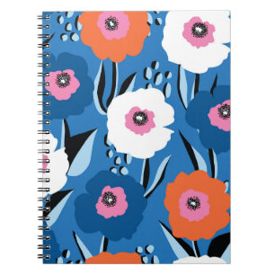Rood Wit Blauw: Bloemen Scandinavisch. Notitieboek