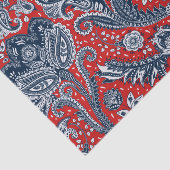 Rood Wit & Blauw Bloemig Paisley Boheemse Boho Tissuepapier (Detail)
