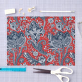 Rood Wit & Blauw Bloemig Paisley Boheemse Boho Tissuepapier (Craft)
